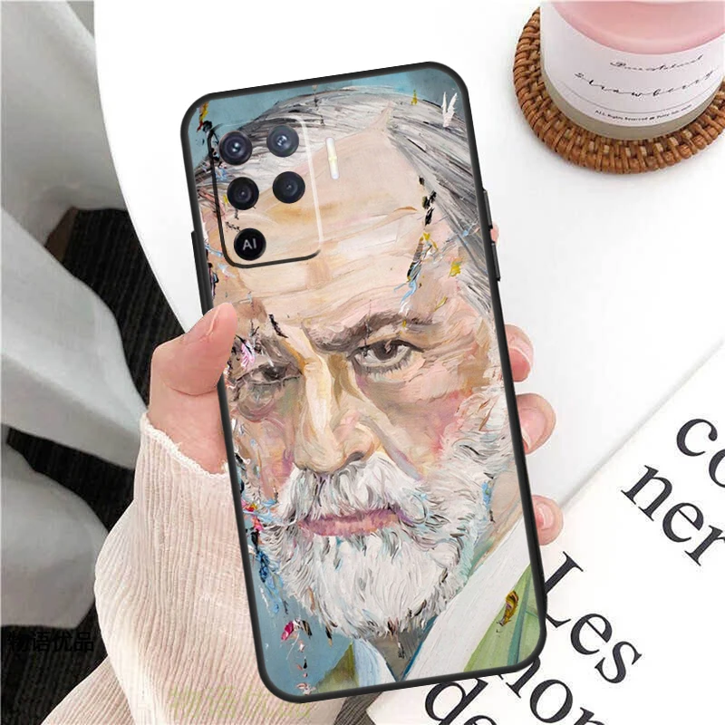 Sigmund Freud founder of psychoanalysis Case For OPPO A74 A94 A54 A15 A3S A5S A1K A52 A72 A83 A91 A93 A53S A5 A9 A31 A53 Cover