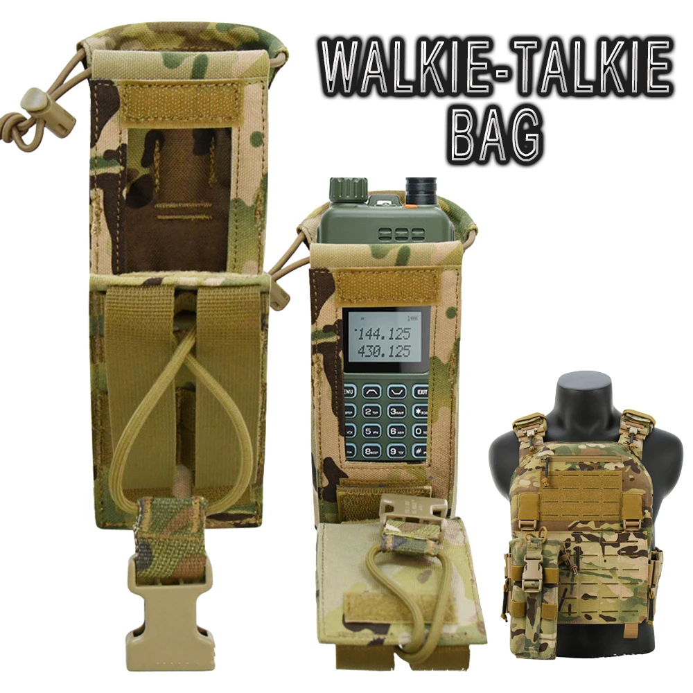 

Tactical Walkie-Talkie Bag Packet Airsoft MOLLE System Portable Vest Radio Pouch for Outdoor Sports Hunting Paintball Shooting