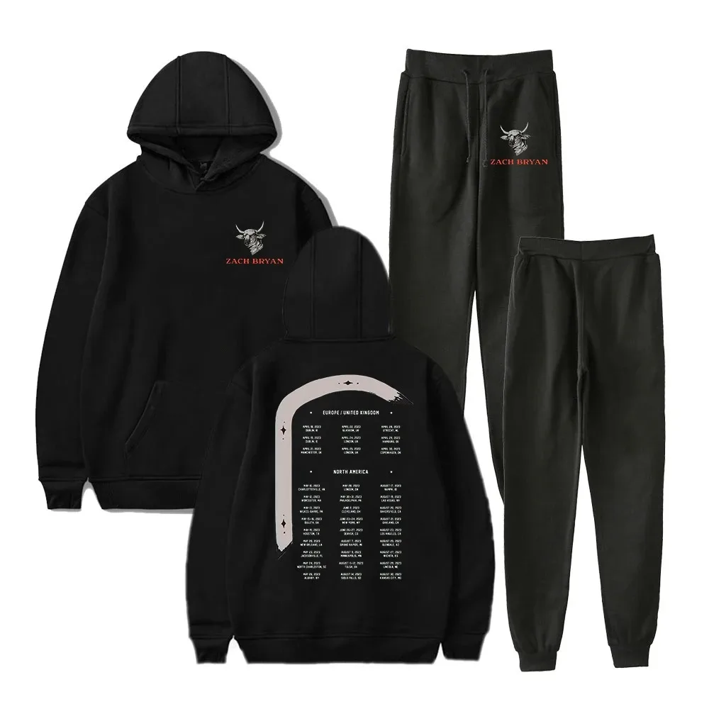 

Homens e mulheres Zach Bryan Burn Burn Burn Tour Hoodie e Jogger calças conjunto, moletons e moletom, 2 pcs conjunto 2024