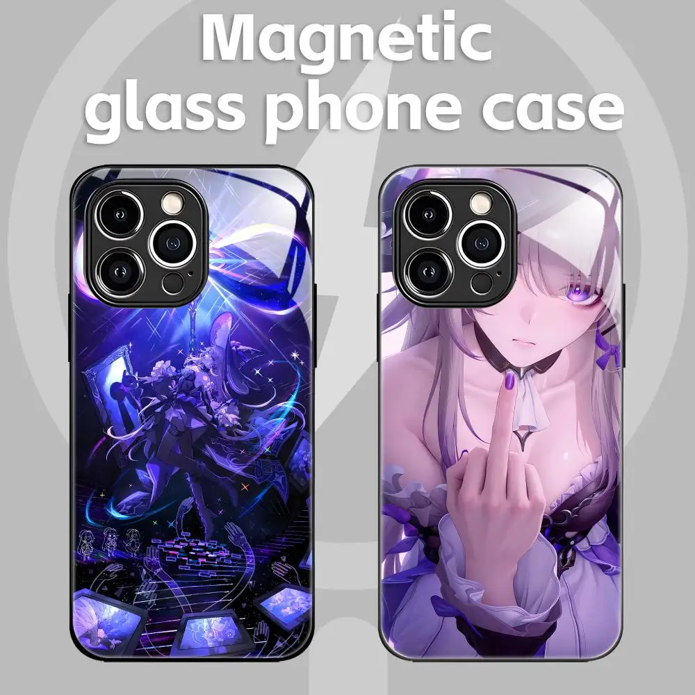 Чехол для телефона Honkai Star Rail The Herta для iPhone 17 16 15 14 13 12 11 X XR XS 8 Plus Mini Pro Max Стеклянный магнитный чехол