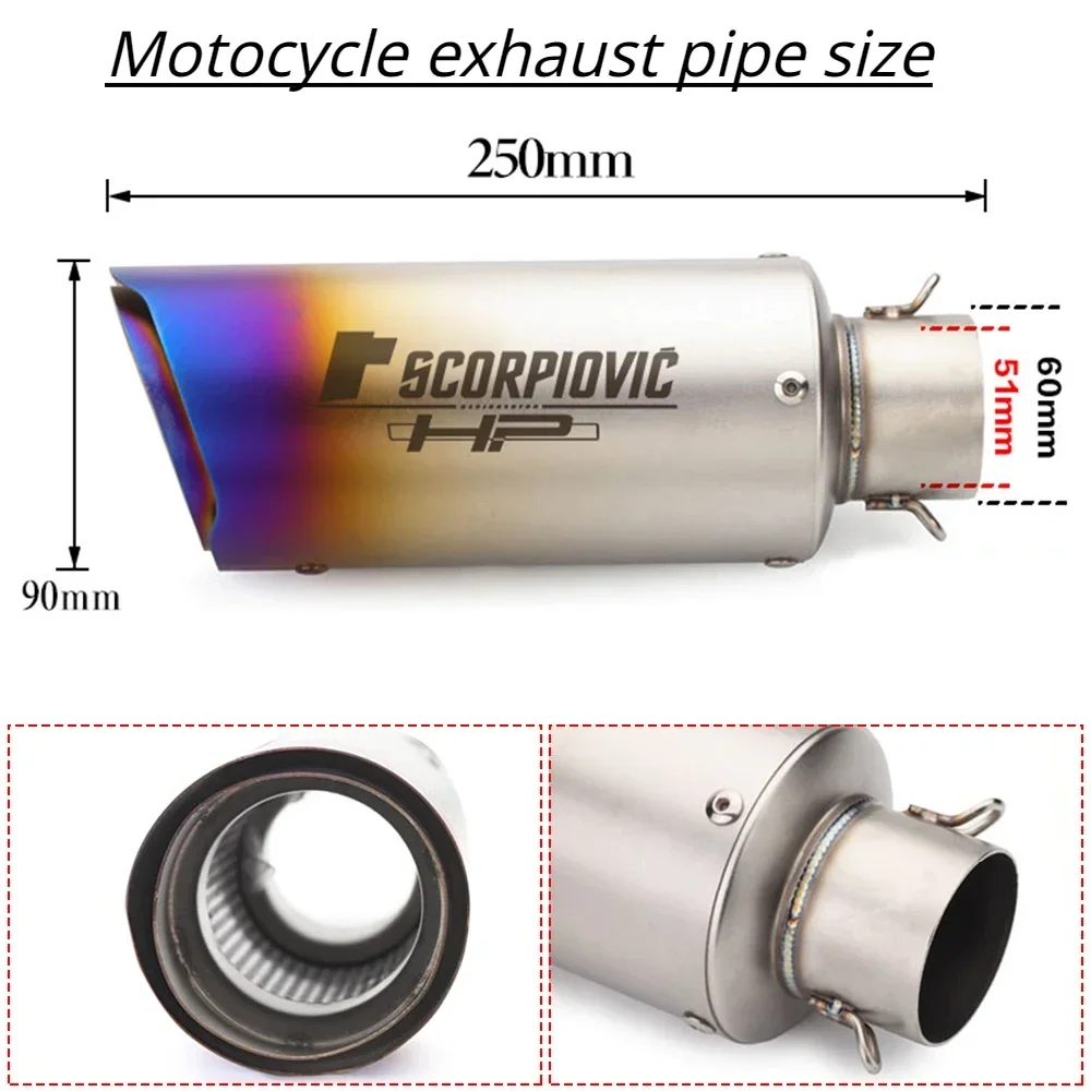 

General purpose 51mm/60mm motorcycle exhaust carbon fiber exhaust with DB killer Tubo Escape Escapamento De Moto