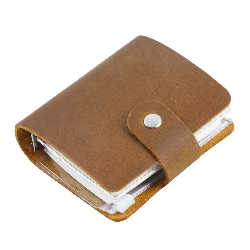 New Genuine Leather A9 Size Ring Planner With 3 Hole Binder Crazy Horse Leather Mini Notebook Retro Portable Notepad Diary Whole