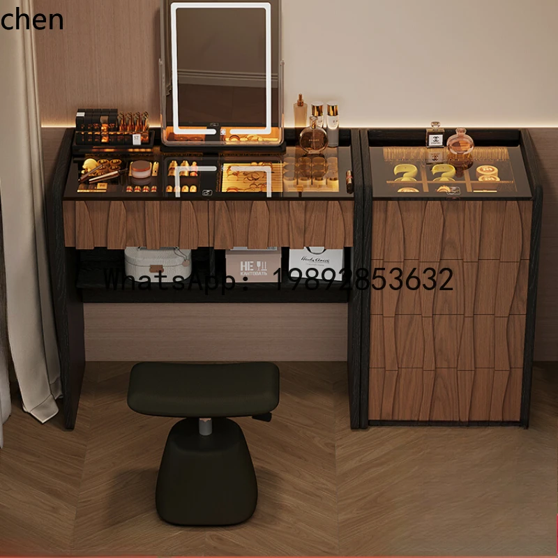light luxury high-end dresser jewelry cabinet integrated master bedroom medieval retro style makeup table