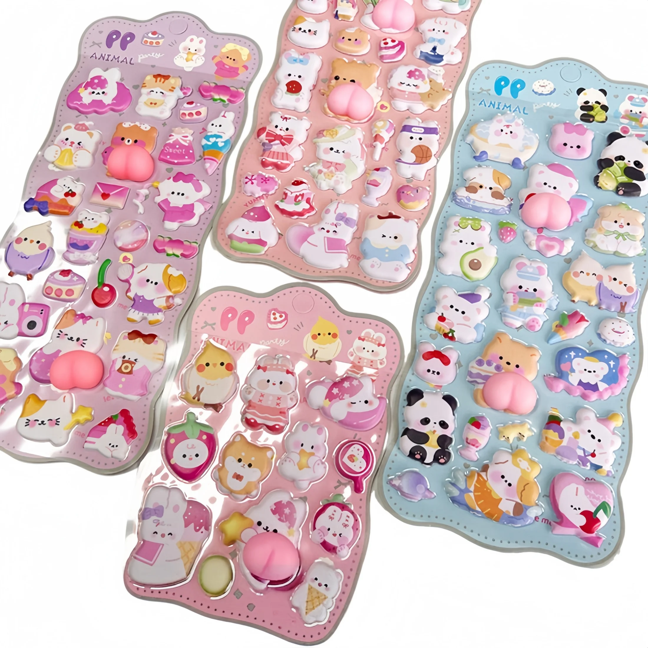 3D Soft Cute Butt Stickers, Cartoon Squishy Toys, Cute Bear Cartoon Journal Decorations, Phone Case Stickers, Water Bottle Stickers, Stress-Relief Stickers
