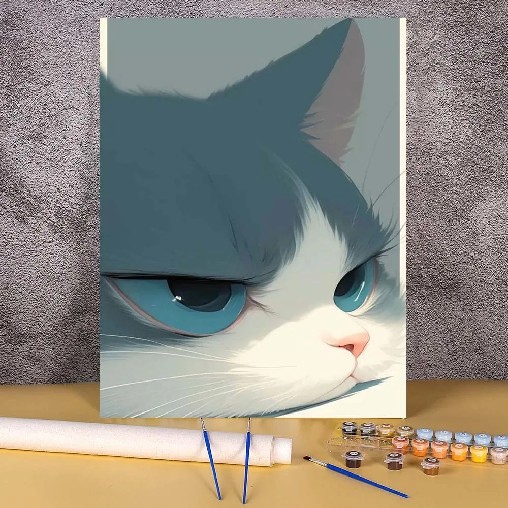 

Acrylic Painting By Numbers For Handiwork Anime Cat Cartoon Animal Pictures Number Drawing On Canvas Home Wall Decoration