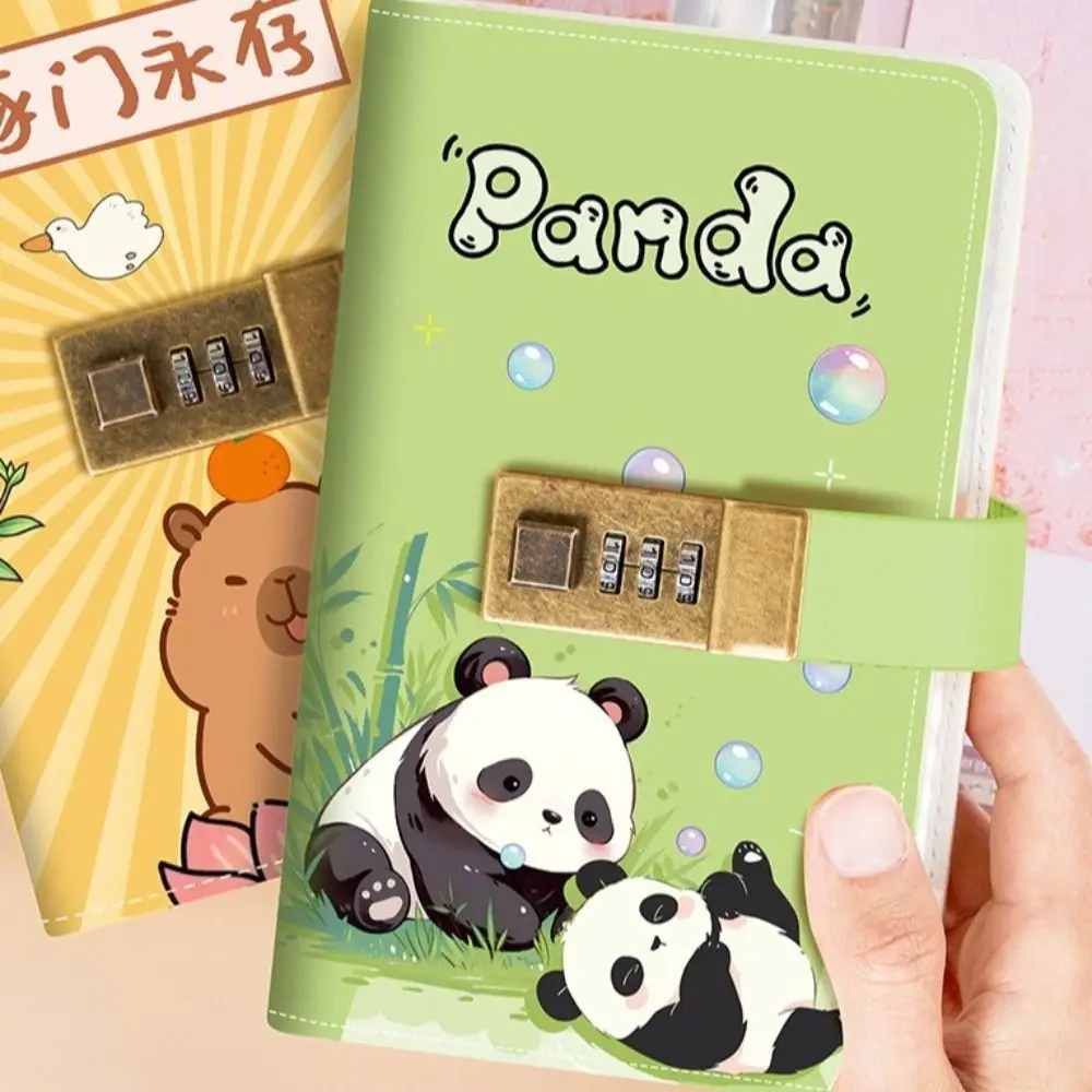 Capybara Panda 100 Envelopes Challenge Large Capacity Waterproof Money Saving Challenge Password Lock Mini Binder