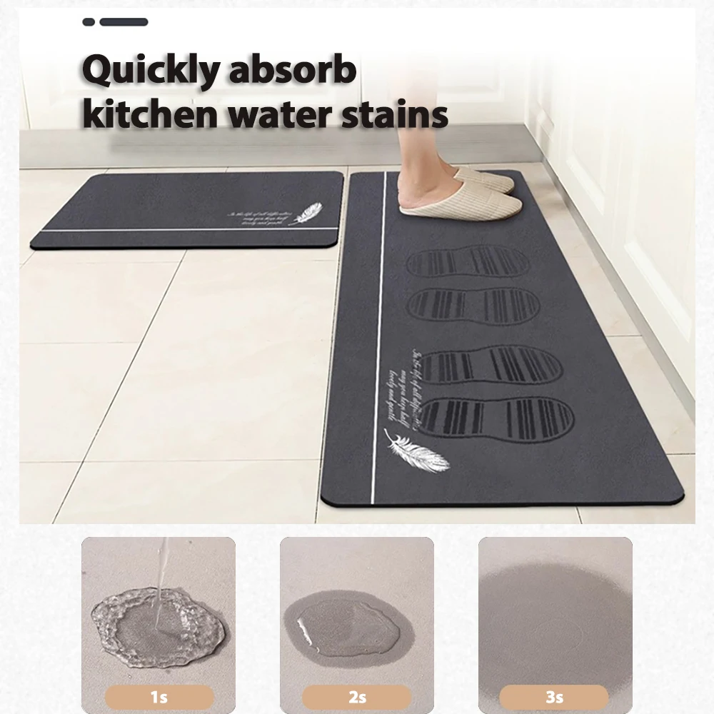 Long Kitchen Floor Mat Waterproof Anti-slip Absorbent Non-slip Hallway Room Rug Mat Carpet Entrance Doormat Outdoor