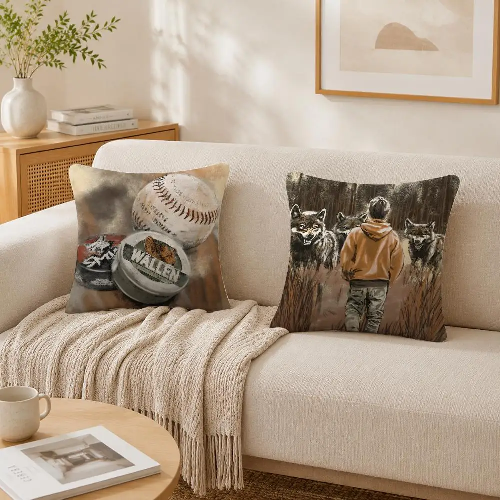 Singer M-Morgan Wallen Cushion Cover Plush Decorative Pillow Case With Hidden Zipper Cutecore Room Decor For Home