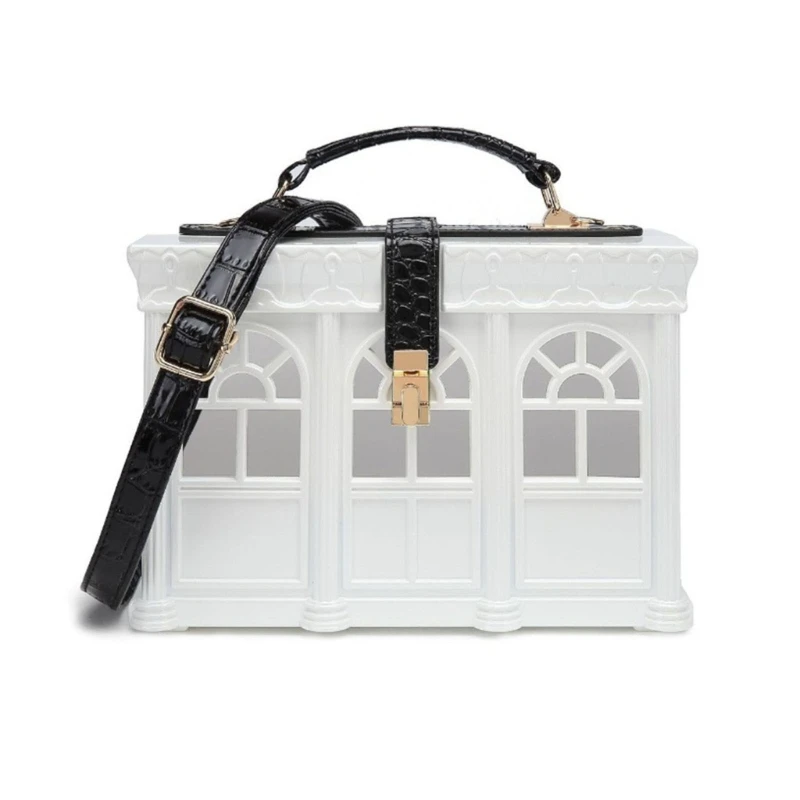 Vintage House กล่องอะคริลิครูปกระเป๋าถือผู้หญิงฤดูร้อนไหล่กระเป๋า Crossbody