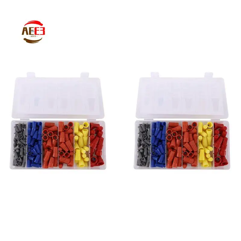AEE3-360Pcs Electrical Wire Connectors Screw Terminals, Easy Twist On Connector Kit With Spring Insterted Wire Nuts Cap