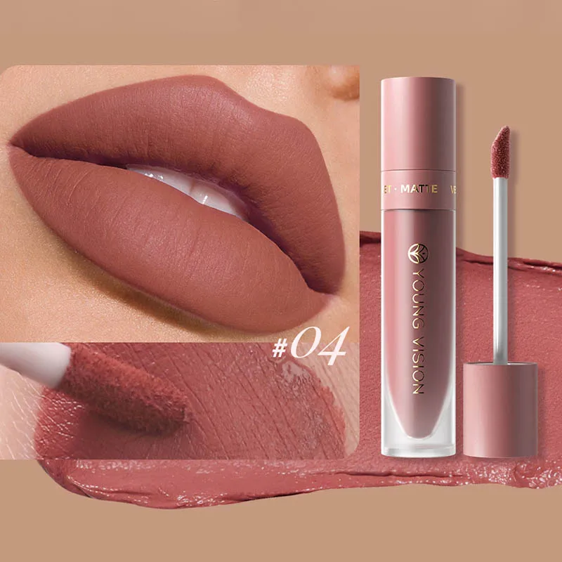 DUNUF 8-kleuren mat fluweel glad, eenvoudig aan te brengen lipgloss met vierkante buis, waterdichte driedimensionale opvullende lippenstift