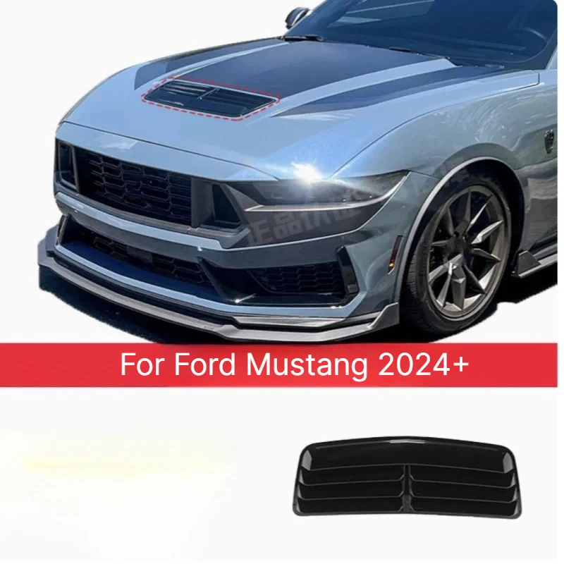 Front Upper Hood Air Vent Insert Cover for Ford Mustang S650 EcoBoost 2024 2025 Front Hood Vent Cover Grille Auto Accessories
