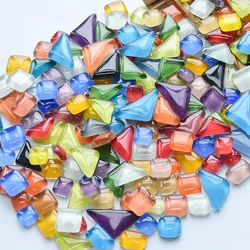 50PCS Irregular Shape Mixed Crystal Glass Colorful Mosaic Stones DIY Handmade Children's Creative Decoration Accessories Sticker