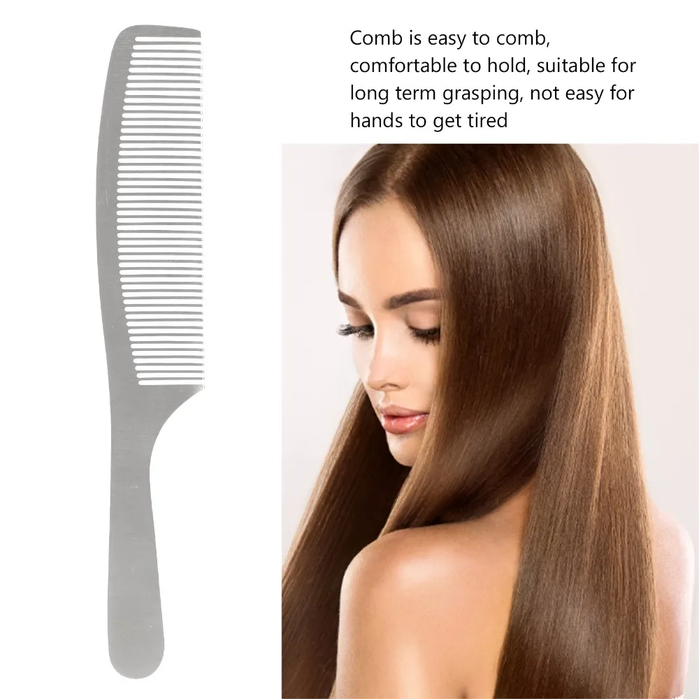 Stainless Steel Hair Cutting Comb Fine Teeth PU Leather Storage Bag Professional Hairdressing Comb Professional Durable