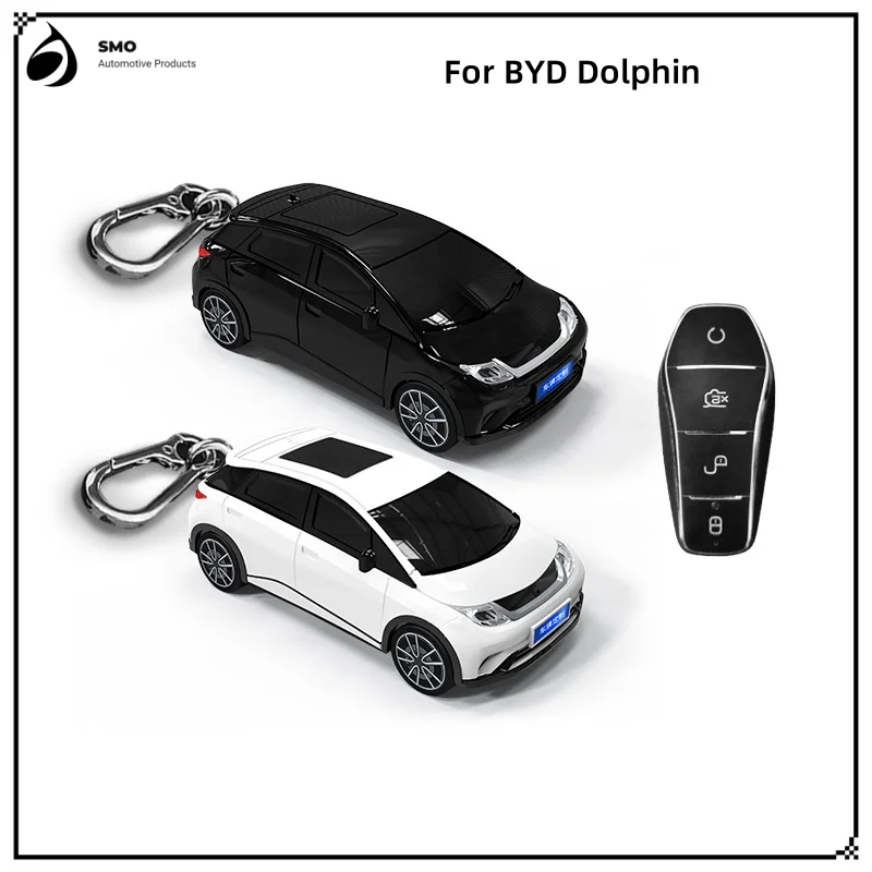 

For BYD Dolphin Key Cover with Lights Car Key Fob Car Model Key Protector Auto Accessories Creative Personalized Gift New