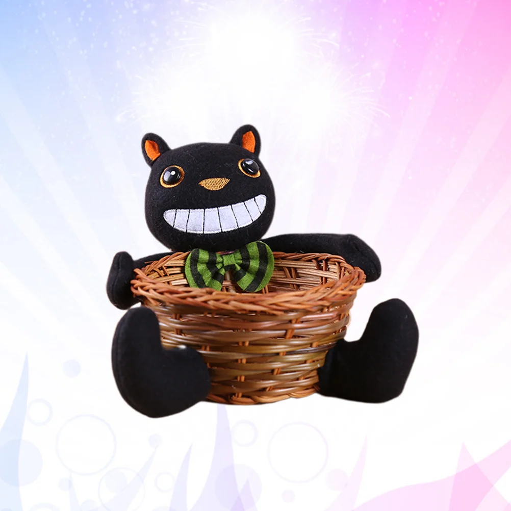 

Black Cat Candy Basket Storage Cookie Case Halloween Baskets Biscuit Food