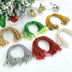 100 pz oro argento Tag String indumento Tag Hanging String plastica cotone corda albero di natale ornamenti a goccia nastro etichetta regalo di natale