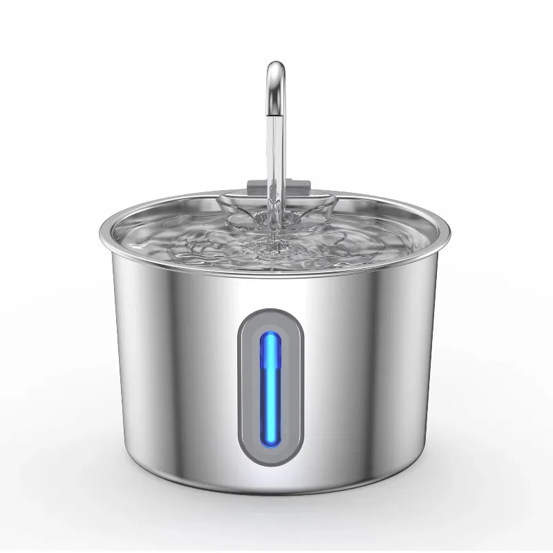 

For 2.2L Stainless Steel Automatic Cat Water Dispenser Ultra Quiet Fountain Pet Bowl & Feeder
