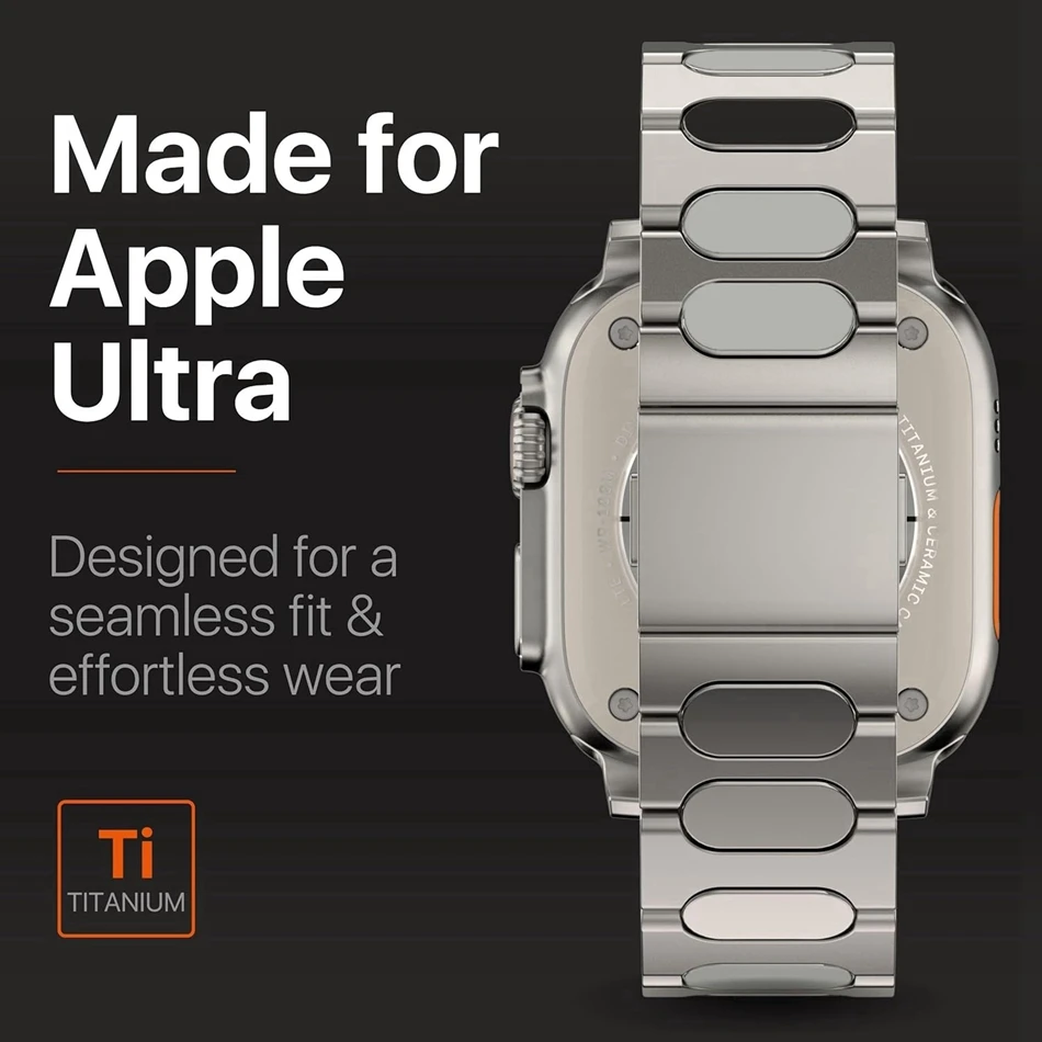 Tytanowy pasek do zegarka Apple Watch Ultra 3/2/1 49mm Series 11 10 46/45/44/42mm SE 9 8 7 6 5 4 z zabezpieczonym magnetycznym zapięciem. — zdjęcie produktu 5