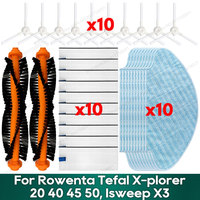Compatible for Tefal Rowenta Explorer 20 40 45 50, Isweep X3 Accessories Main Brush Filter Side Brush Mop Colth