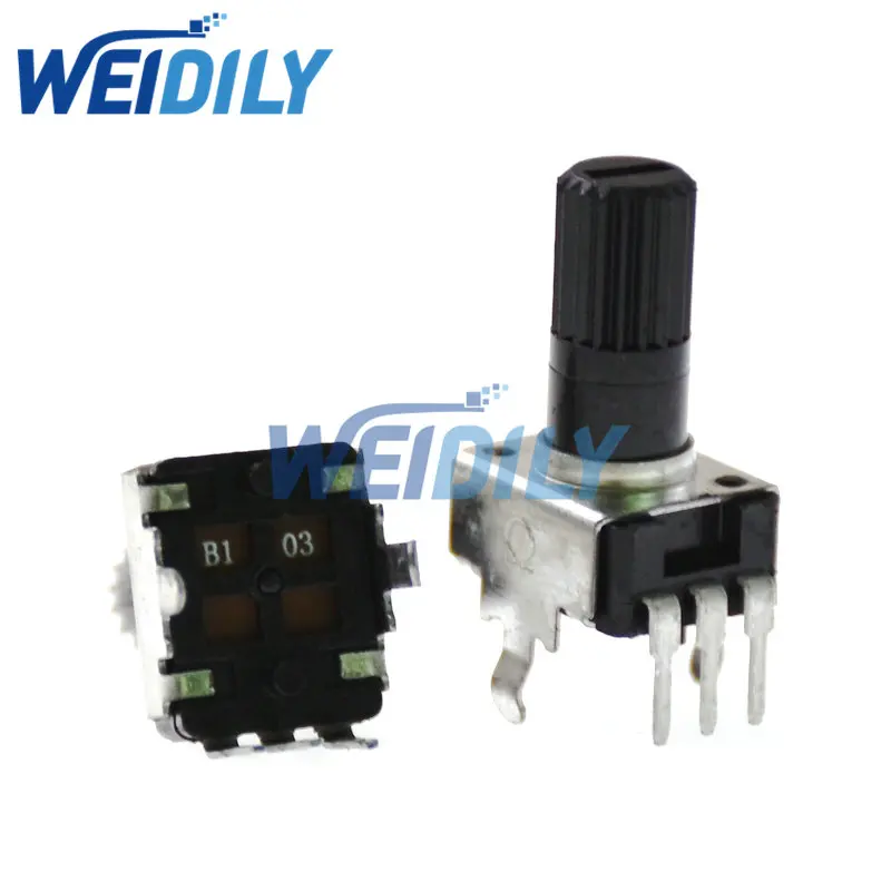 10 Uds RV09 Vertical 12,5mm eje largo 1K 2K 5K 10K 20K 50K 100K 1M 0932 resistencia ajustable 9 tipos potenciómetro giratorio de sello de 3 pines