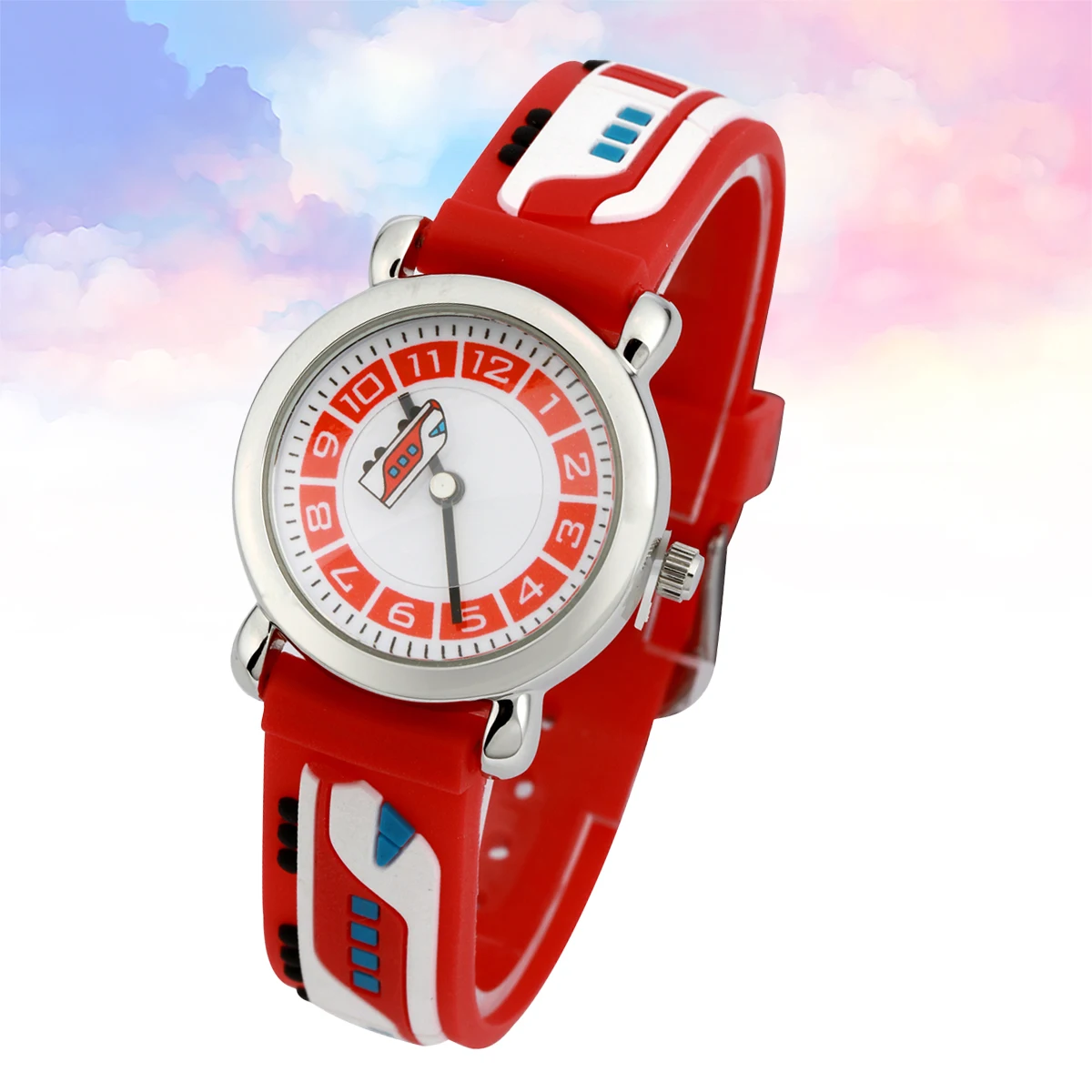 3D Cartoon Silicone Wrist Watch Waterproof Kids Quartz Watch Eco-Friendly Creative Red For Children Unique Design Durable Safe