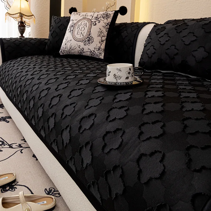 Universal jacquard sofa cover summer new living room furniture decorative cushion fixed non-slip backrest dustproof cover cloth