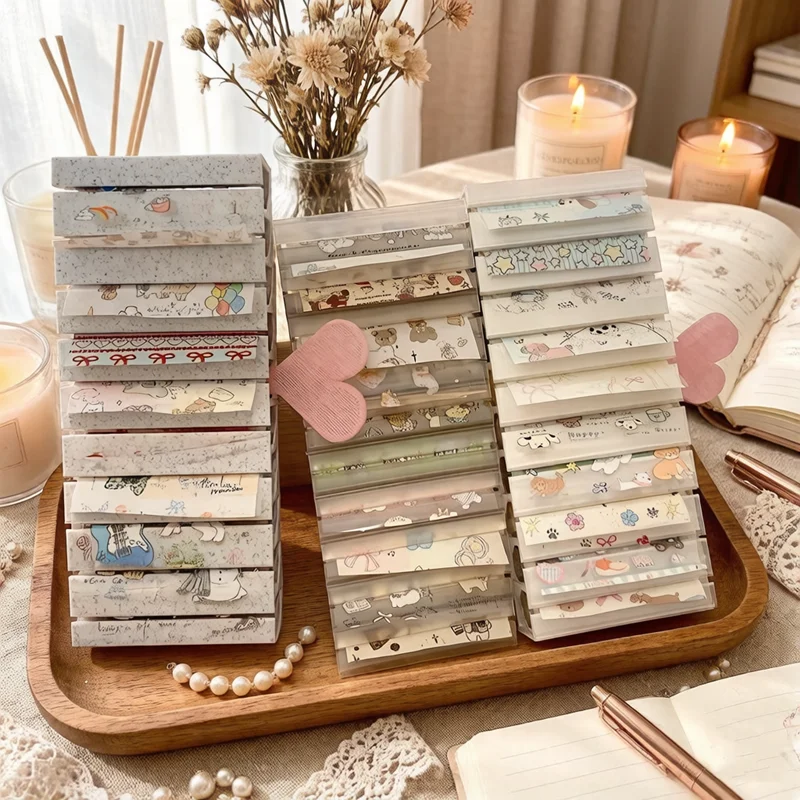 Cute Cartoon Nail Storage Box, Portable Manicure Tool Organizer, Nail Transfer Paper Display Container for Salon & Personal Use