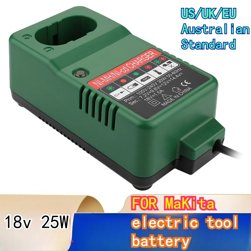 

Зарядное устройство для никель-кадмиевых аккумуляторов 7.2-18В, совместимое с аккумуляторами Makita, для электроинструментов, стандарты США/Великобритании/ЕС/Австралии