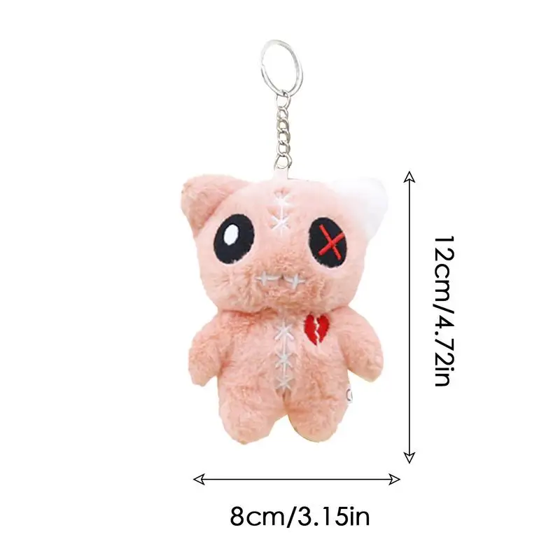 Porte-clés animal en peluche, extraterrestre, gros œil, pendentif chat, sac à dos, mignon, pendentif beurre, breloque pour petite amie