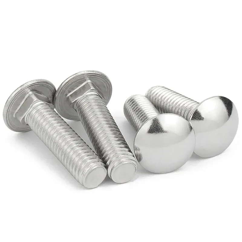 M4 M5 M6 M8 M10 M12 304 الفولاذ المقاوم للصدأ جولة رئيس ساحة الرقبة النقل المسمار مدرب الترباس 2/5/10/20/30/50 قطعة