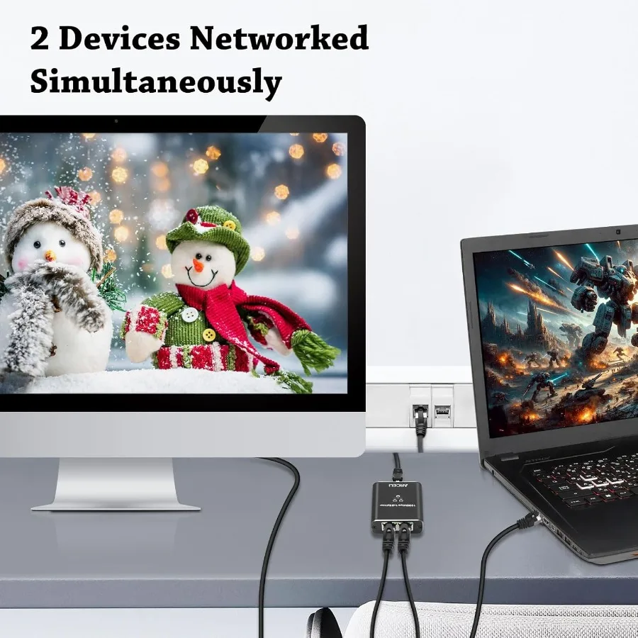 Gigabit Ethernet Switch Rj45 Splitter LAN Gigabit Adattatore di estensione 1000Mbps Connettore di rete 1to2 Per PC Laptop TV Box Router