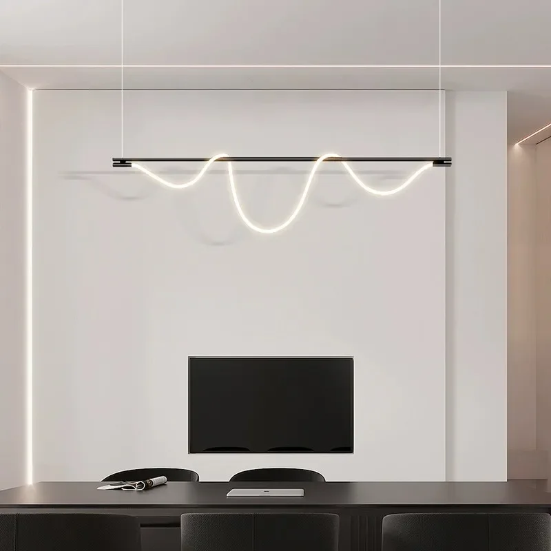 Lámpara colgante LED de manguera larga moderna, candelabro dorado para comedor, sala de estar, cocina, decoración del hogar, luz colgante de diseño