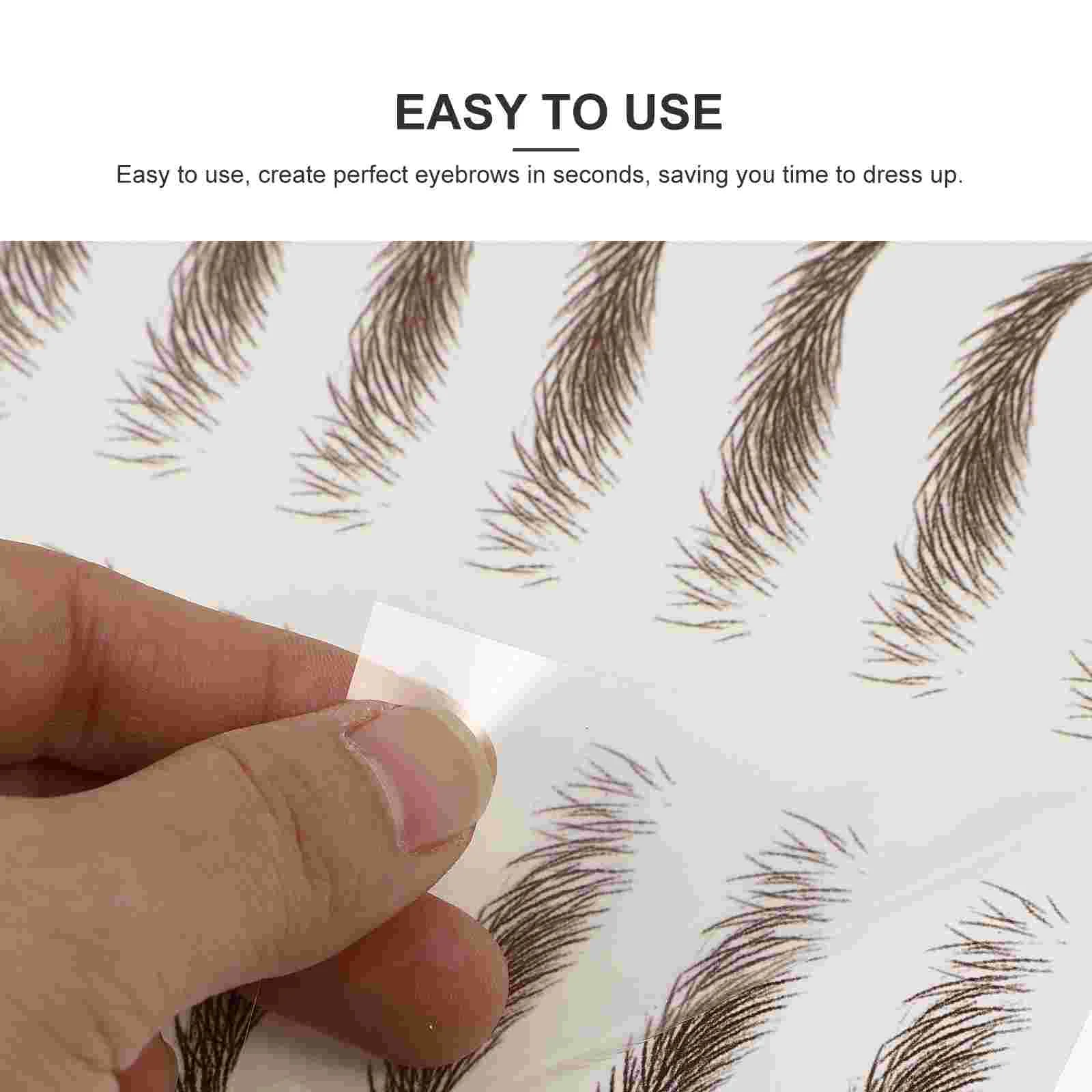 Autocollants étanches pour les sourcils, outils de maquillage rapide, décalcomanies pour les yeux, transfert de faux marron, 9 feuilles