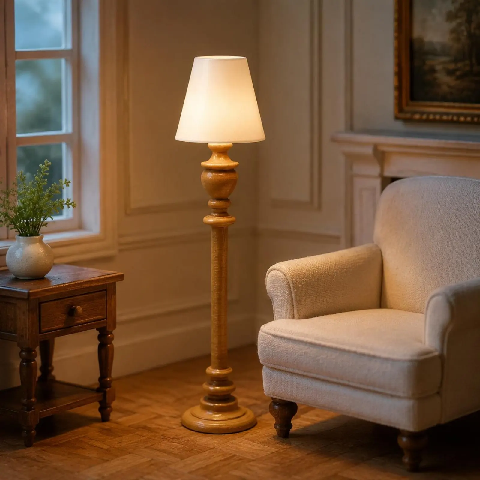Mini Dollhouse Floor Lamp Decorative Classical Floor Lamp Model for Photography Props