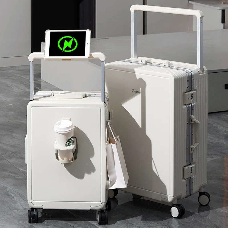 Wide Handle Rolling Luggage New Travel Trolley Suitcase Student Password Multi-Functional Large Capacity Swivel Wheels Luggage