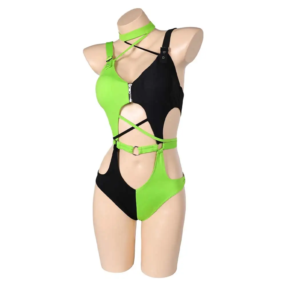 Kim Shego Cosplay Lingerie Swimsuit Costume Outfits For Women Girls Summer Sexy Fantastic Beach Swimwear Halloween Carnival Suit