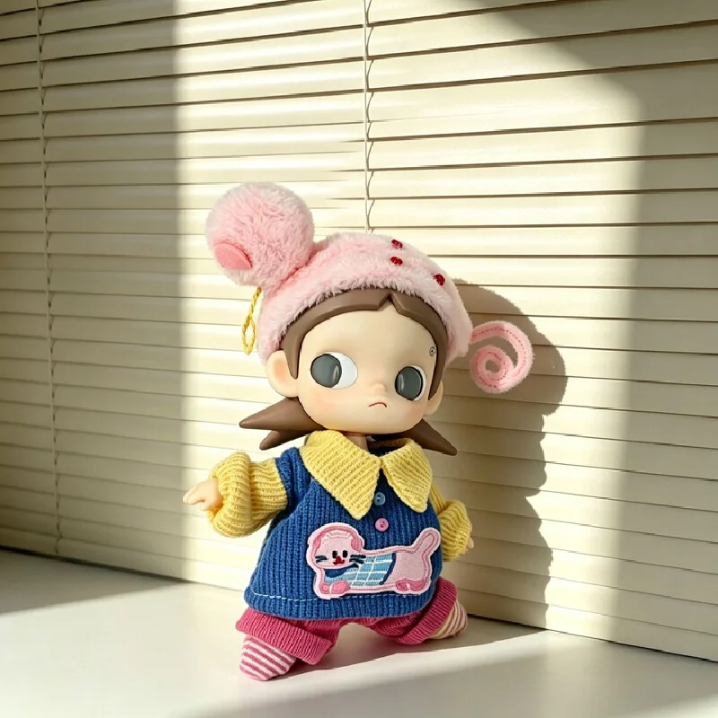 Doll Clothes For Zsiga 1 8 Scale Action Figure Cute Cat Embroidery Knit Outfit Hat Sweater Vest Pants For Doll Collectors