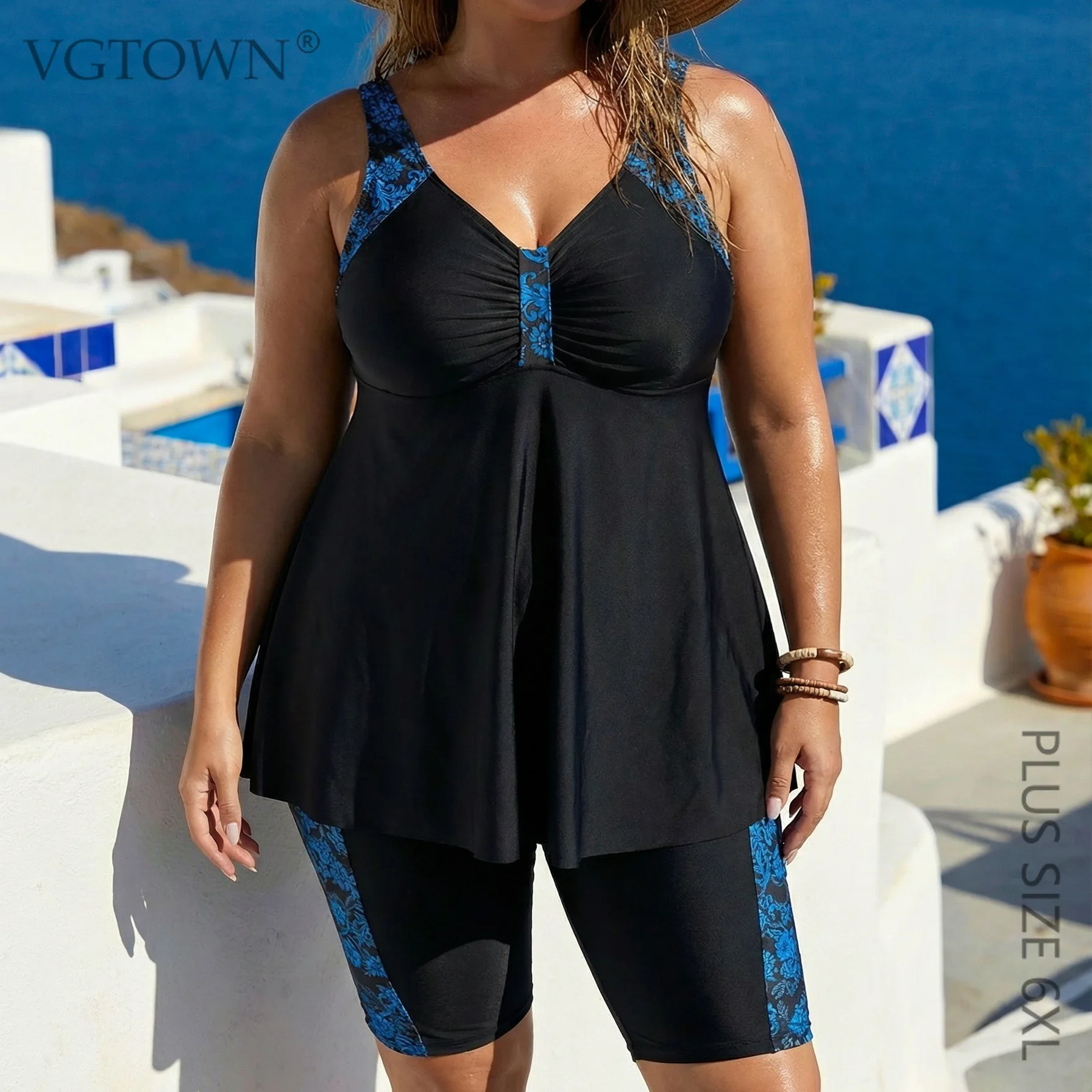 

Сексуальные купальники-танкини для женщин с шортами, пляжные купальники-бикини больших размеров