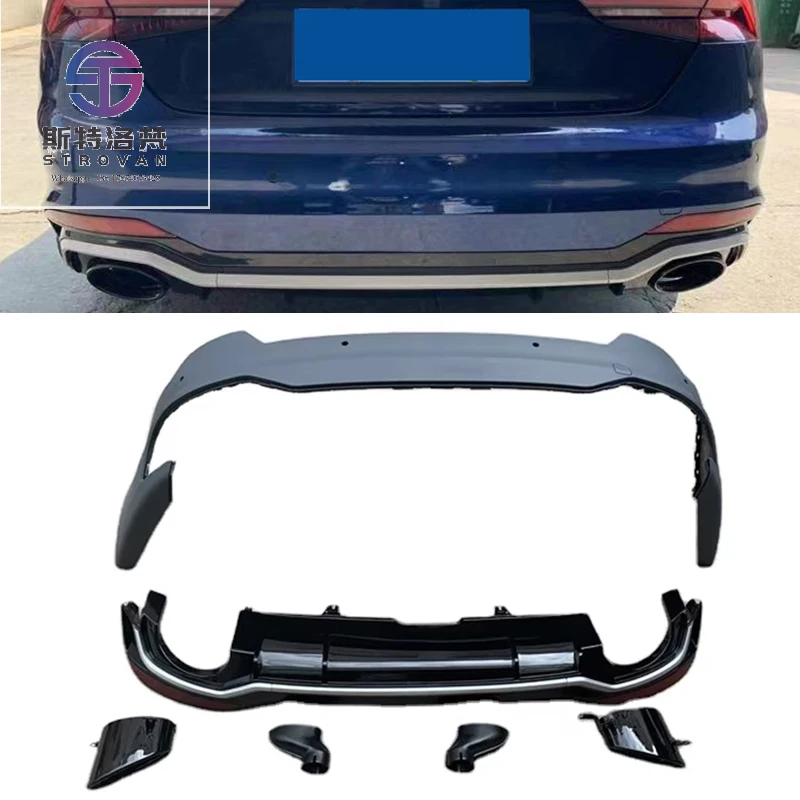 

High Performance Car Body Kit Rear Bumper with Diffuser Tailpipe for A5 S5 B9 Upgrade to RS5 Style 2017 2018 2019