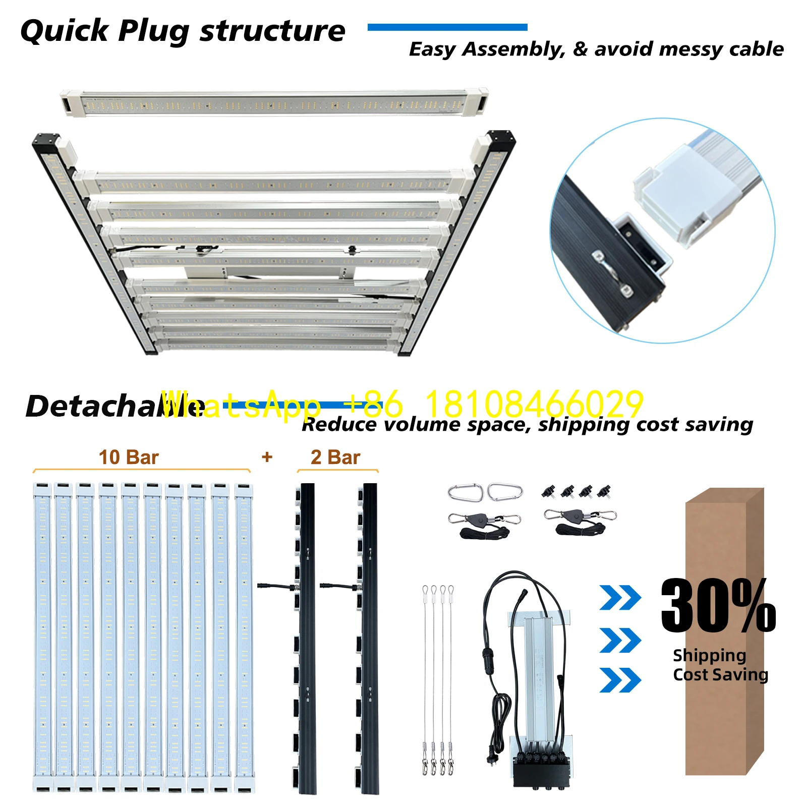 

или Теплица Используйте 600 Вт светодиодный светильник для выращивания, сбалансированный светильник для выращивания в помещении, 680 Вт, 3-канальный затемняющий УФ-ИК, полный спектр f