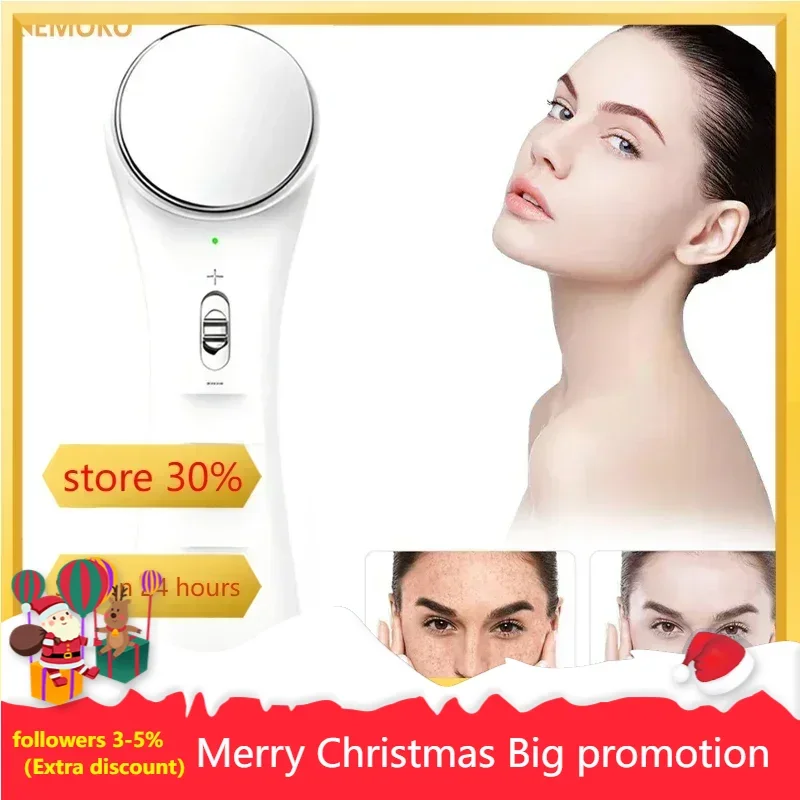 Woman Electronic Iontophoresis Anti-wrinkle Lifting Whiten Ionic Face Massage Facial Cleaner Portable Beauty Skin Care Device