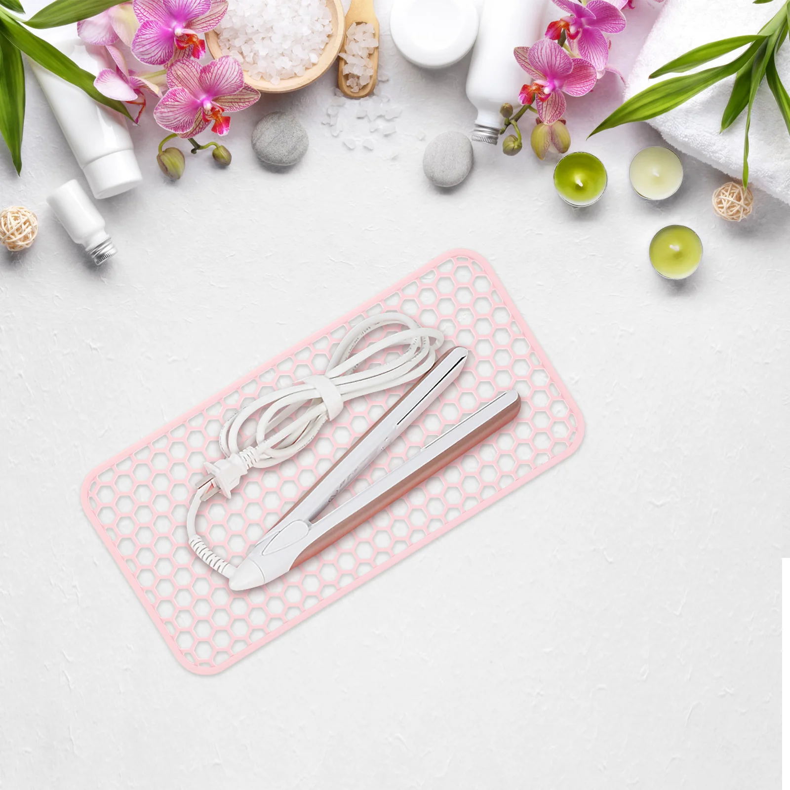 

Silicone Heat Mat Hot Hair Tool Mat Heat-Resistant Nonslip Pad for Hair Straightener Curling Iron Curling Wand Holder