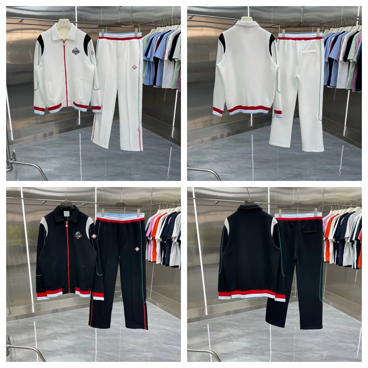 

Casual Sportswear Set for Men Autumn Winter New Sle Loose Fit Cotton Blend Long Sve Sweatirt And Pants with Embroidere...