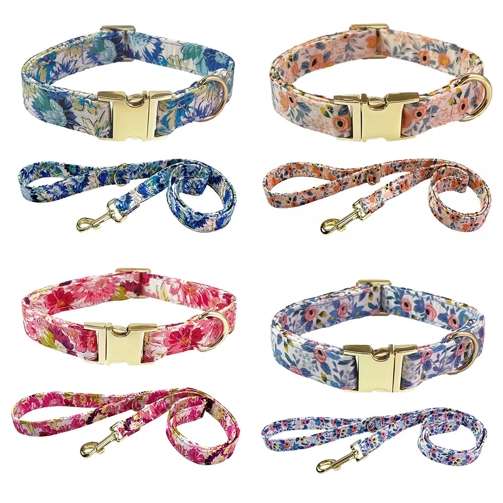 

Customized Dog Collar and Leash Personalized Pet Collars with name ID Tag Small and large Dog Leash Custom Accessories for Dogs