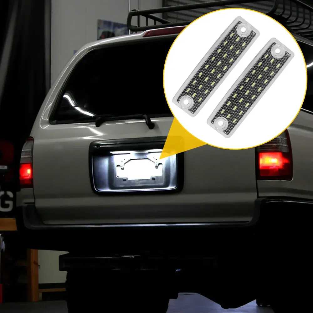 

2pcs White LED Car Bright License Plate Tag Light License Plate Auto Light Parts for 1996-2022 Toyota 4Runner 2001-2022 Sequoia