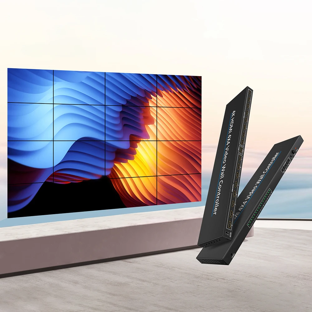

Контроллер видеостены HDMI для телевизора Контроллер видеостены 4K HDMI 4x4 с дистанционным управлением Сварщик Процессор видеостены для сращивания ТВ