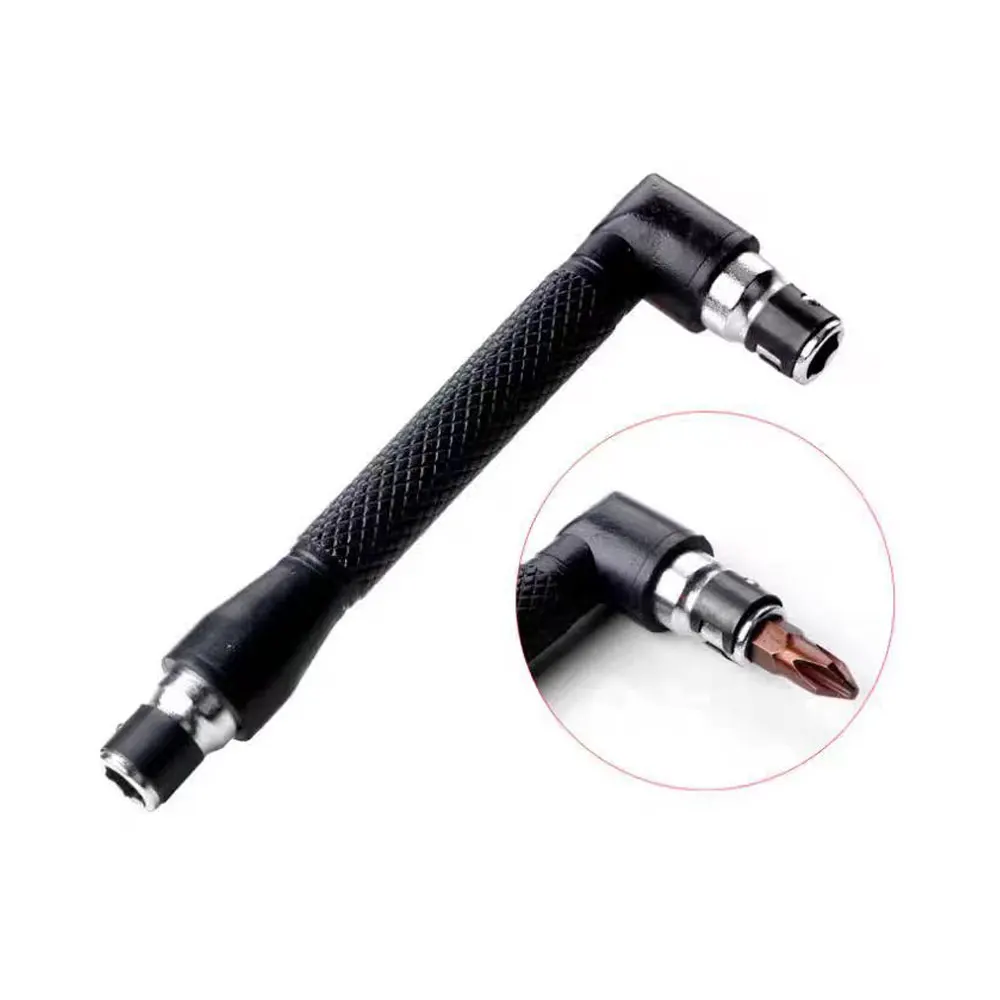 L type 1/4 hexagon screwdriver bit 90 ° double-end handle black 6.35mm wrench tool