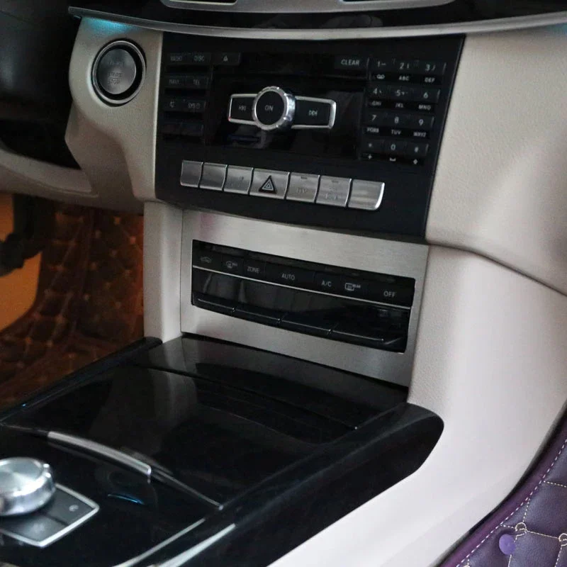 For Mercedes Benz E Class W212 2008-2015 Car Central Control Air Conditioner CD Panel Frame Trim Sticker Car Accessories