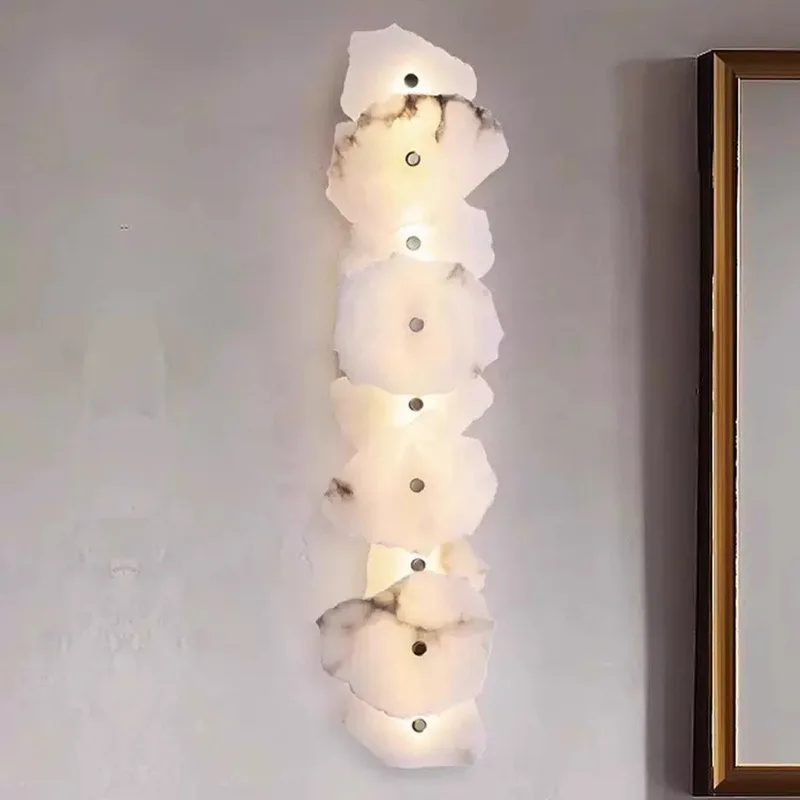Modern Sculpture Wall Lamp Natural Stone Look Resin Wall Sconce Aesthetic Decor Lighting Bedside Entryway Home Decoratio